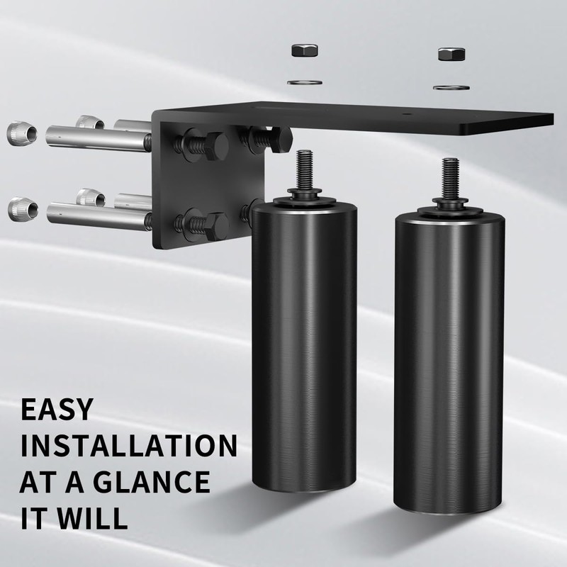 JUGREAT 2 Pack Heavy Duty Slide Gate Guide Roller 6"Black