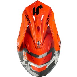 JUST1 J39 Kinetic Thermoplastic Resin External Shell MX Off-Road Motocross Motorcycle Helmet (Gloss Orange Camo Grey, Small)