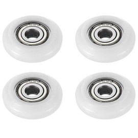PATIKIL Nylon Pulley Wheel, 7x24x5mm 4 Pcs Ball Bearing Guide Roller Idler Pulley for Furniture Hardware Accessories and Sliding Door Window, White