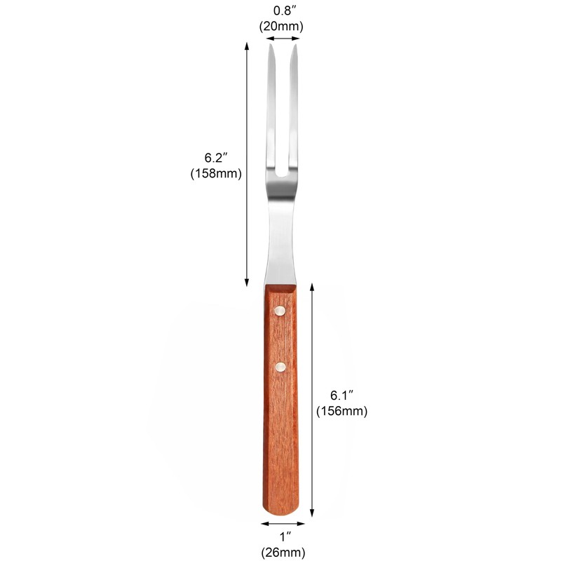 New Star Foodservice | Commercial Grade BBQ Fork, Wood Handle