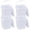 AnnkkyUS 4-Pack 4.8 Gallon Square Bucket with Lid, Plastic Bucket