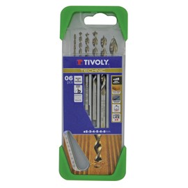 Tivoly G13 – Pack of 5 Wood Drill Bits, High Performance Range (Diameter of 2, 3, 4, 5, 6, 8 mm