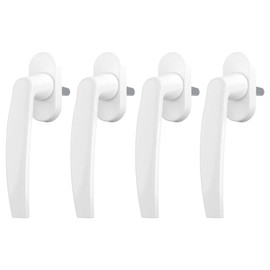 ToniTec Window Handles Aluminium White Olive Model "LENA II" with 35 mm Pin Including Screws Pack of 4