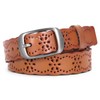 JASGOOD Women Hollow Flower Leather Belt for Jeans Pants Soft