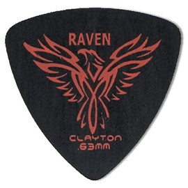 Steve Clayton Inc USA Black Raven Guitar Picks Plectrums Rounded Triangle, Standard, Small Teardrop (.63, Rounded Triangle)