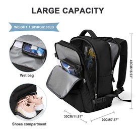 SZLX Ryanair Women's Hand Luggage Backpack for Airplane Underseat Cabin Bag Travel Backpack Hand Luggage Airplane Easyjet Backpack Waterproof Men's Backpack with Shoe Compartment for 14 Inch Laptops,