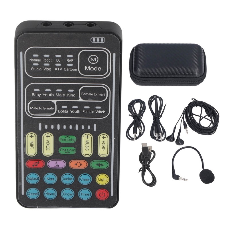 I9 Voice Changer Set Multifunction Portable Recording Mini Sound Card