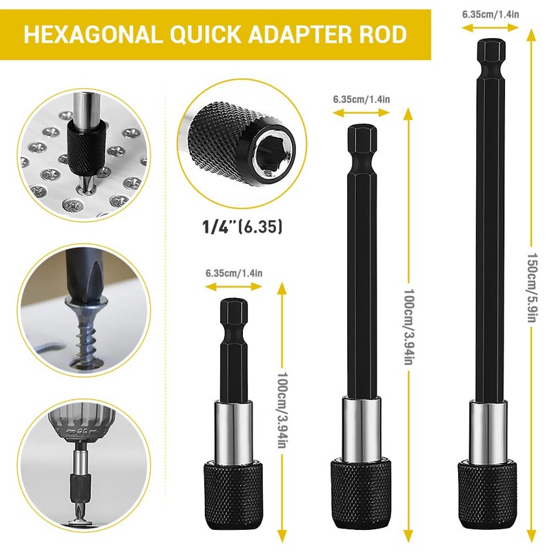 Flexible Drill Bit Extension Set, 105° Right Angle Drill Attachment,