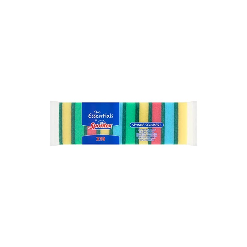 Spontex Essentials Sponge Scourers - 12 Packs of 10 (Total