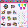 Skyygemm 56 Pcs 80s Hanging Decorations with Lights Back to