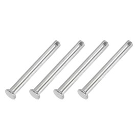 PATIKIL 8 x 75 Mm Single Hole Clevis Pins, 4 Pcs 304 Stainless Steel Flat Head Pin for Hitch Pin Lock Link Hinge Systems, Silver