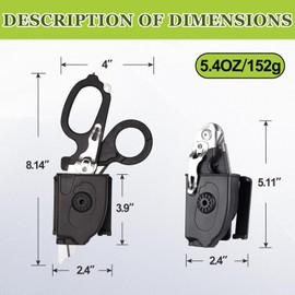 Dsseaf Trauma Shears Foldable,Outdoor Camping Tools, medical shears,Trauma Shears 6 in1,Emergency Shears,with Strap Cutter and Glass Breaker and Compatible Holster(blueblack)