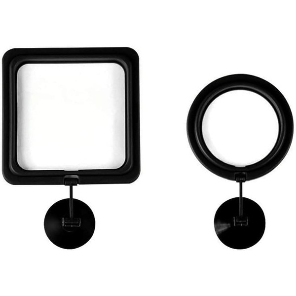 2pcs Black Fish Feeding Ring, Black Round and Square Aquarium