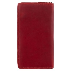 Hill Burry Wallet for waiters - unisex | genuine leather | robust workmanship and excellent handling | professional wallet for waiters | many compartments, red, Casual