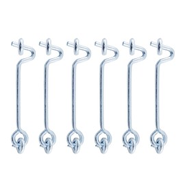 Jiozermi 6pcs 3 Inch Cabin Hook and Eye Latch with Mounting Screws, for Wood Gate Door Swivel Window