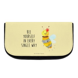 Mr. & Mrs. Panda Cosmetic Bag Bee Flower, yellow, Hand Drawn