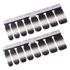 Healeved 48pcs Black Gradient Shade Nail Sticker Full Cover Fake Nails for Art Safe Material for Parties and Events Unique Design for Creative Manicures