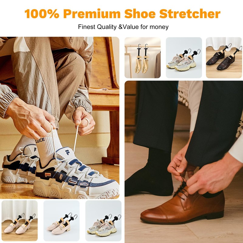 eachway Wooden Shoe Stretcher Men Women,Premium 4-Way Shoe Tree Stretch