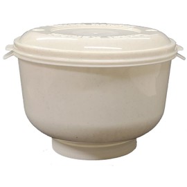 APSI Store Kernel Katcher Popcorn Bowl Set - Popcorn Sifter Shaker Kernel Catcher and Separator, Large and Reusable With Lid, Dishwasher Safe, Recycled Plastic with Handle (White Granite)