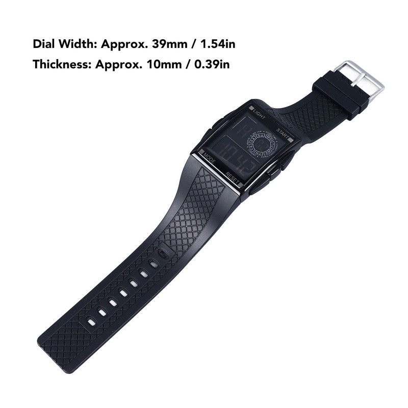 Digital Sport Watch Waterproof Stopwatch PU Leather Strap LED Luminous
