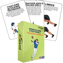 Puredrop American Football Training Equipment Aid Coach Cards Great Training Drills for Practice Exercises and Workouts at Home Activity Toys for Beginners Kids Adults and Youth Players Toss Throwing