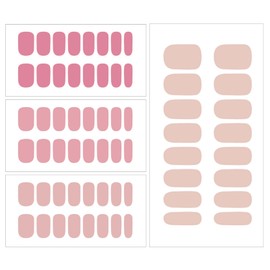 Gel Nail Strips 4 Sheets Gel Nail Stickers 4 Colors Simple Style Gel Nail Strips Semi Cured Gel Nail Strips UV Light Required Full Gel Nail Wraps Safe Nail Art Stickers for Home Nails DIY (No UV Light