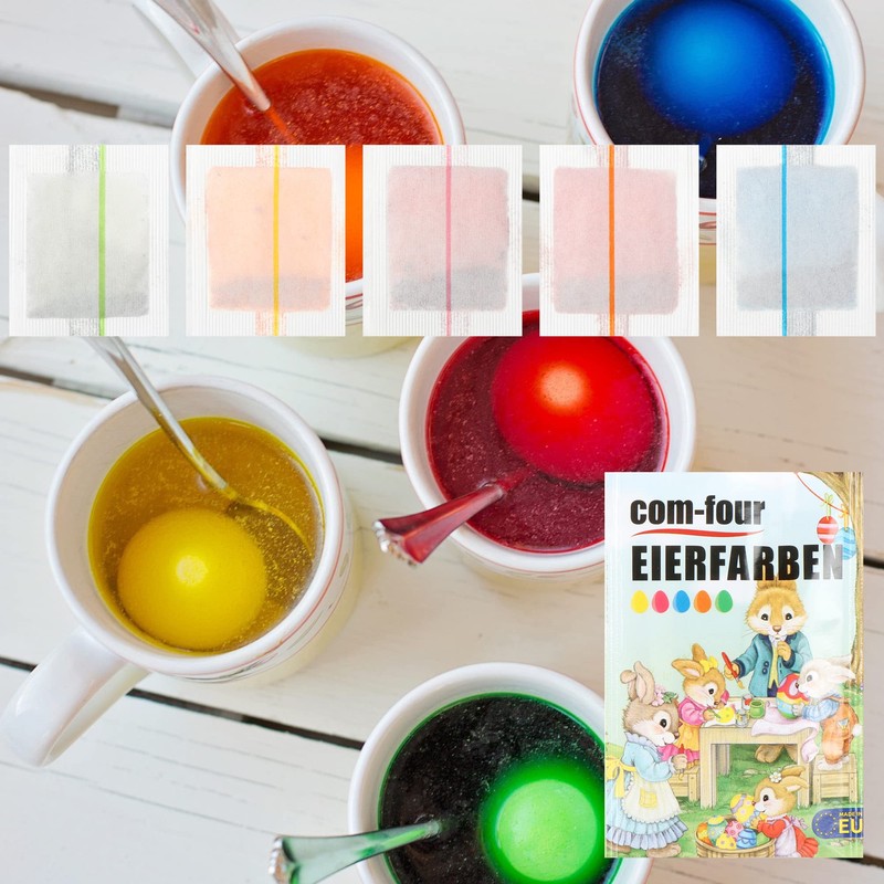 com-four® Easter Decoration & Gift Set - Green Raffia Baskets,