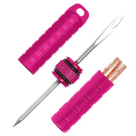 BWSHLF Tubeless Bike Tire Repair Kit for Mountain Bikes & Road Bicycles, Tubeless Tire Plug Kit with Storage Canister, Reamer, Insertion Fork, 10 Bacon Strips, Fix a Puncture or Flat, No Glue Needed