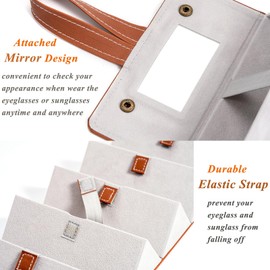 Menoeceus Travel Sunglasses Organizer Case Sunglass Travel Case Multiple Pairs Travel Glasses Case Eyeglasses Storage Holder Box 5 Slot for Women Men