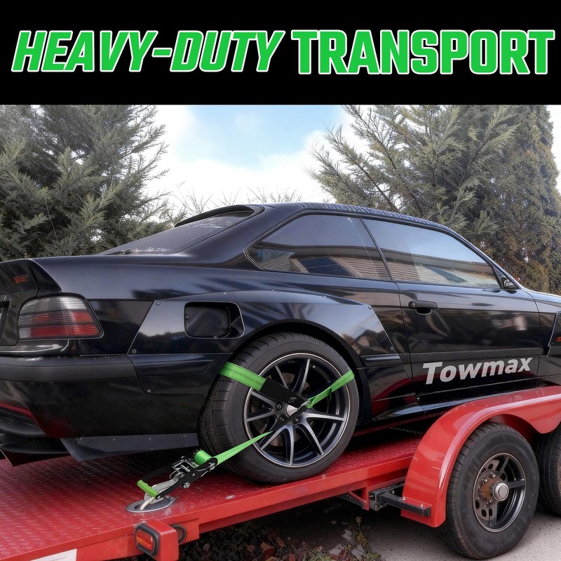 Towmax 4 Pack Car Tie Down Straps for Trailers -