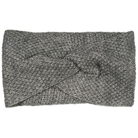 styleBREAKER 04026060 Women's Knitted Headband with Waffle Patent Knitting Pattern and Twist Knots, Warm Winter Headband, Colour: Grey