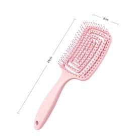 Hair Brush Dry Wet Hair Brush Detangling, Curly Hair - Curved and Vented Hair Brush for Women, Men or Kids Faster Blow Drying Styling Professional Paddle Vent detangler (Pink)