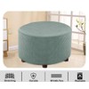 VIENLOVE Round Ottoman Slipcover Polyester Blend Footstool Protector Covers Stretch