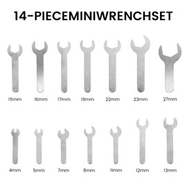 Biqing 14PCS Open End Wrench Set, 2mm Thin Wrench, Spanner Set 4-27mm Auto Repair Furniture Assembly Mini Wrench, Set