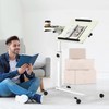Panta Height Adjustable Rolling Laptop Stand, Overbed Table with 2