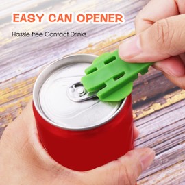 Abeillo 12 Pieces Manual Easy Can Opener, Soda Beer Can Opener Beverage Can Top Ring Opener Tool, Leakproof Soda Can Cover Can Openers for Pop, Coke, Beer, Soda, Aluminum Beverage