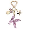Cute Keychain initial Letter Butterfly Star Pink Purple Bling Gift