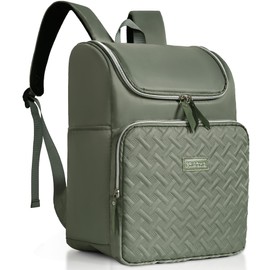 Wymulot Women's Insulated Lunch Backpack for 15.6" Computer, Soft Backpack Coolers Leakproof Travel Cooler Bag Waterproof Lunch Picnic Beach Work Trip Thermal Bag Drink Beverage Beer (Sage Green)