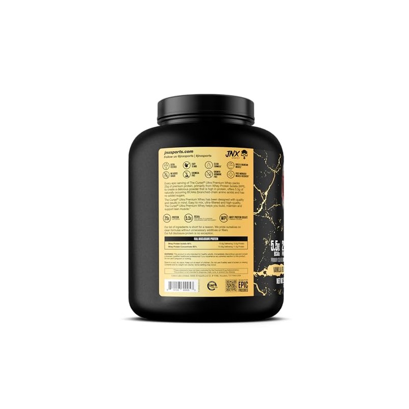 JNX Sports The Curse Ultra Premium Whey Protein Powder Vanilla