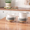 Dish Rack for Kitchen Countertop Organizer - Bamboo Plate Organizer