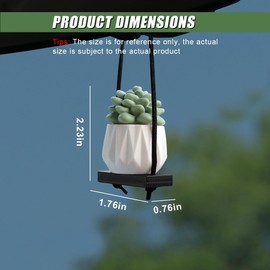 DUSCOKE Swinging Cactus Succulent Car Hanging Ornament, Creative Car Rear View Mirror Charm, Cute Potted Plant Auto Mirror Pendant, Vehicle Interior Decoration Accessory (White Beauty)