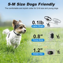 Bark Collar, Dog Bark Collar for Small Medium Dogs, No Shock Anti-Bark Collars, Rechargeable Smart Collar, Automatic Stop Bark Collar with Adjustable Beep Vibration Modes and 7 Sensitivity