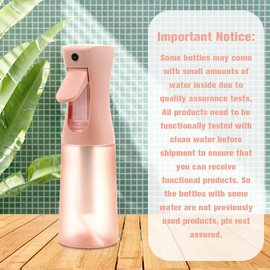 Apidgrowth Hair Spray Bottle, Fine Mist Refillable Spray Container,Ultra-Fine Continuous Spray Bottle for Skincare, Plant Care, Pet Grooming, Cleaning