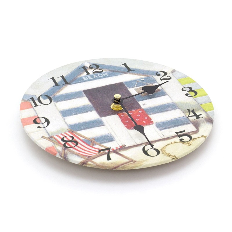 Carousel Home 20cm Beach Hut Silent Wall Clock | Non