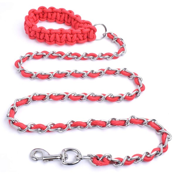 Chew Proof Chain Dog Leash 5.5ft Heavy Duty Dog Leashes