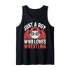 Just A Boy Who Loves Wrestling Entertainment Kids Tank Top
