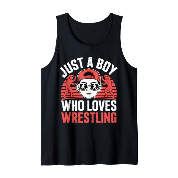 Just A Boy Who Loves Wrestling Entertainment Kids Tank Top
