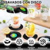 hartas Posavasos Antideslizantes ABS para Escritorio 12 Piezas, Portavasos de