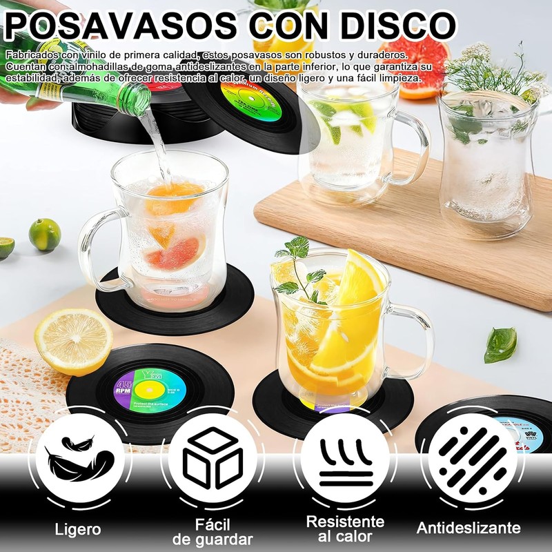 hartas Posavasos Antideslizantes ABS para Escritorio 12 Piezas, Portavasos de