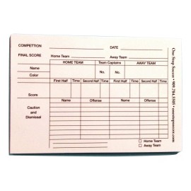 1 STOP SOCCER Referee Score Pads (100 Sheets)